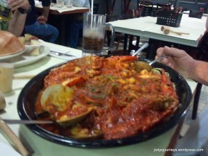 hubby's dinner at rustic inn